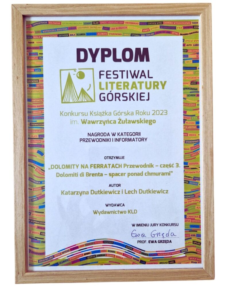 2021 - 1 miejsce dla Dolomity Na Ferratach - Festiwal G&oacute;rskich w Lądku Zdroju