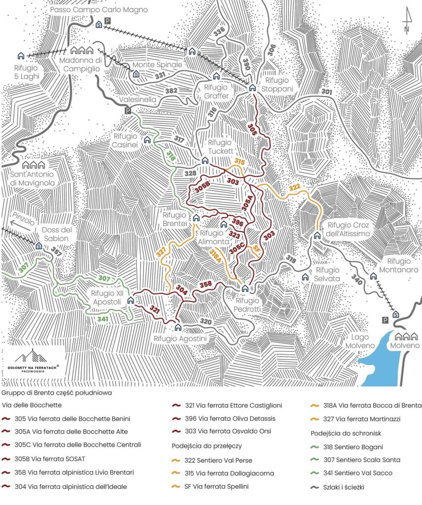 mapka regionu Brenta południe
