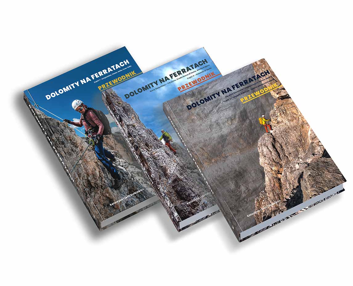 DolomityNaFerratach komplet 3 części przewodnik&oacute;w po Dolomitach