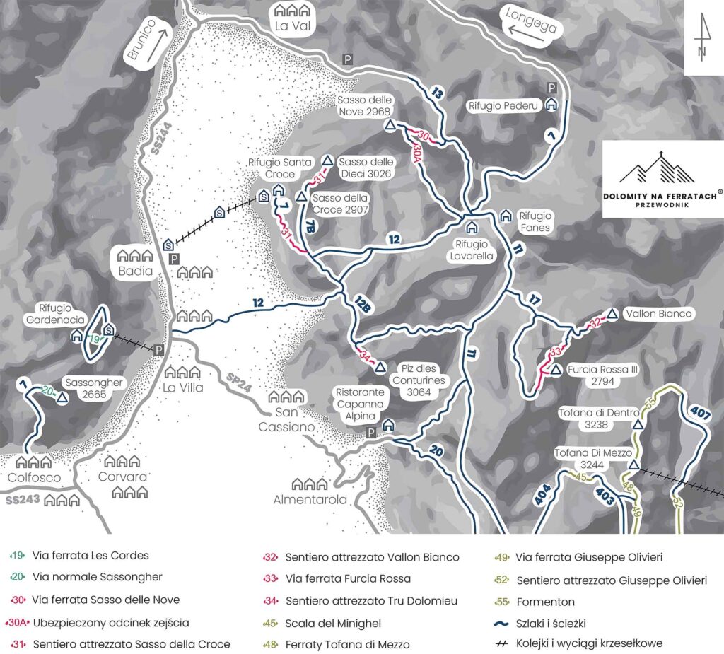 mapka Gruppo di Fanes