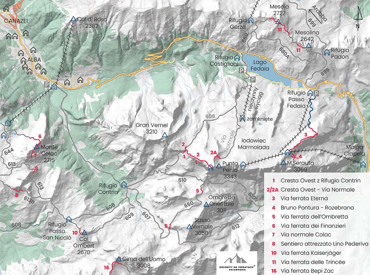 VIA FERRATA ETERNA – BRIGATA ALPINA CADORE mapa
